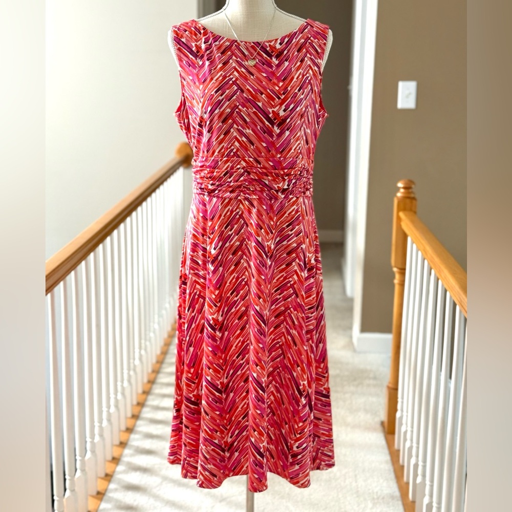 Jessica‎ Howard Sleeveless Multicolor Midi Dress